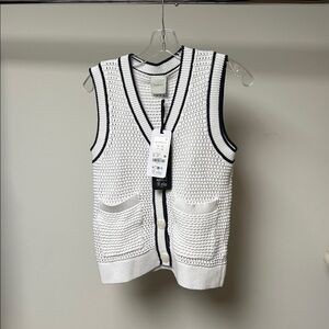 Varley Leilani v-neck tank white/blue nights